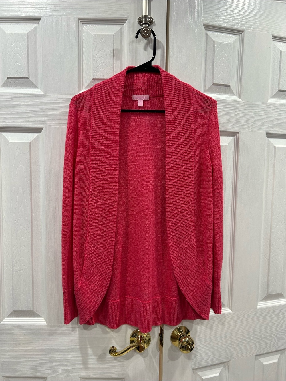 Lilly Pulitzer Coral Pink Open-Front Cardigan